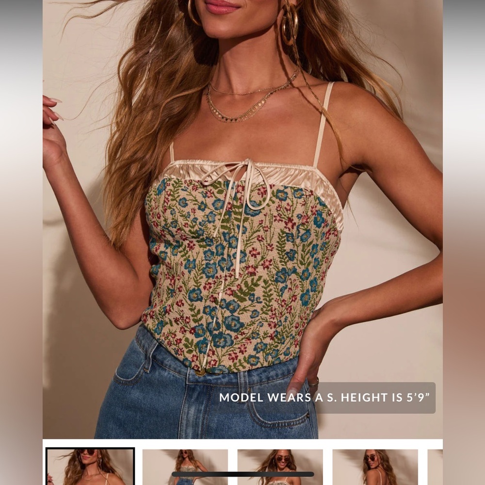VICI Bustier Floral Top NWOT